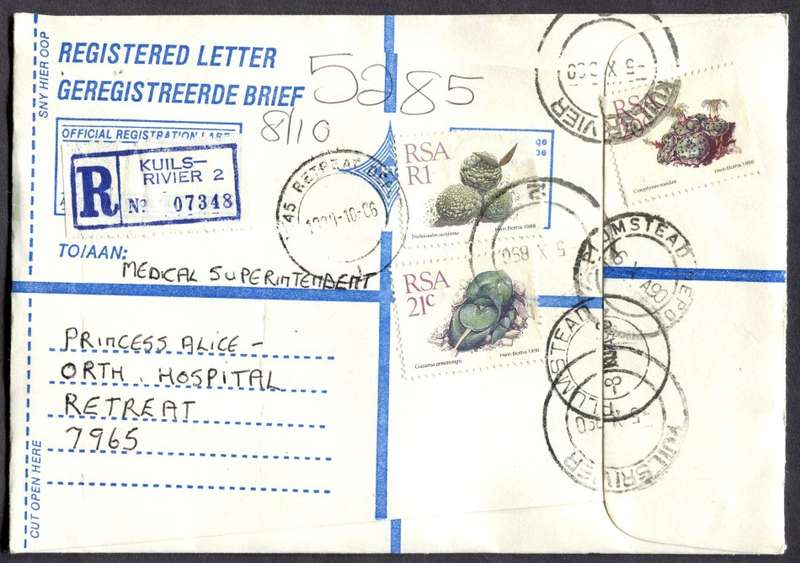 RSA - Cover Registered At Kuilsrivier Post Office