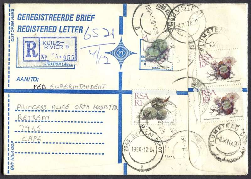 RSA - Cover Registered At Kuilsrivier Post Office