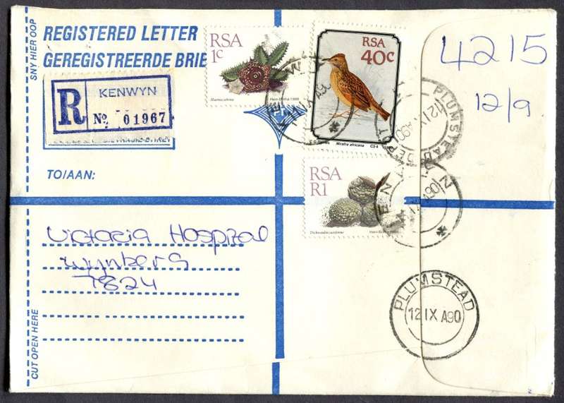 RSA - Cover Registered At Kenwyn Post Office