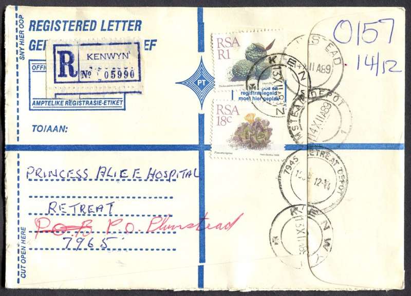 RSA - Cover Registered At Kenwyn Post Office