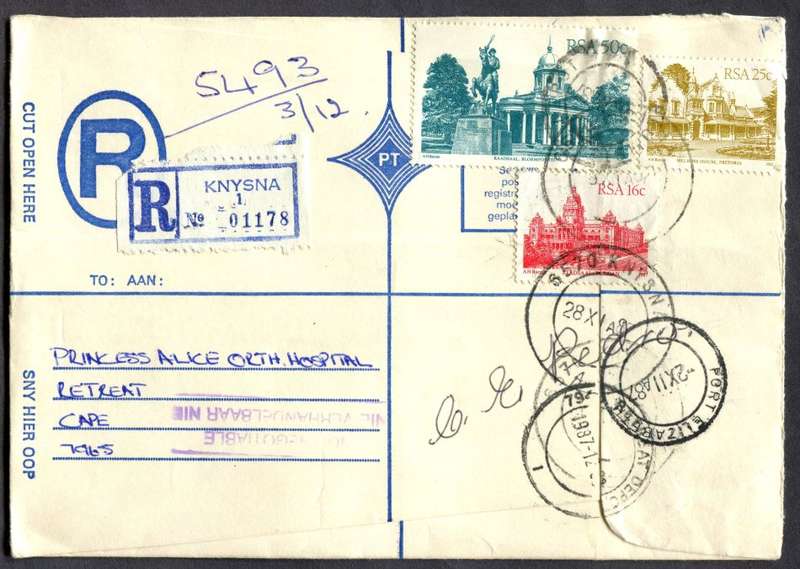 RSA - Cover Registered At Knysna Post Office