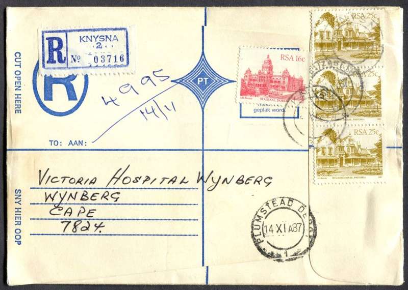 RSA - Cover Registered At Knysna Post Office