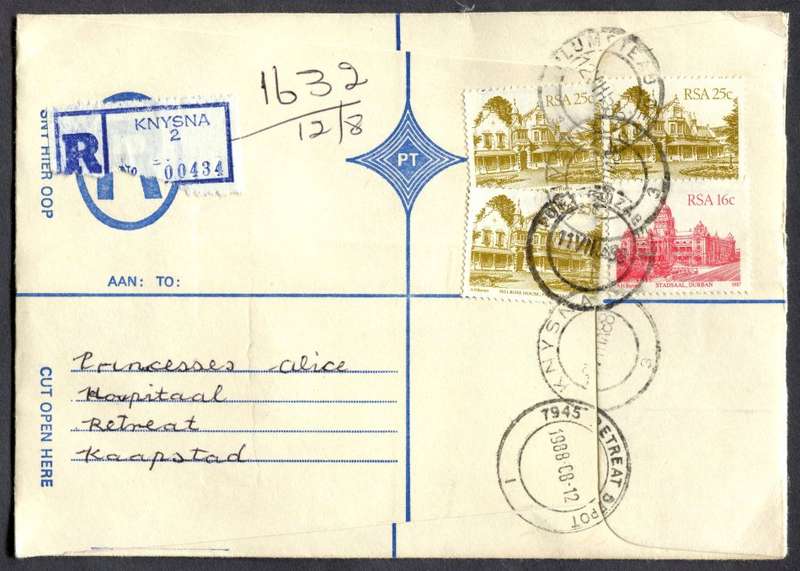 RSA - Cover Registered At Knysna Post Office