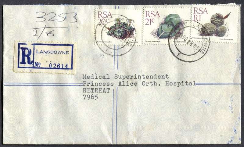 RSA - Cover Registered At Lansdowne Post Office
