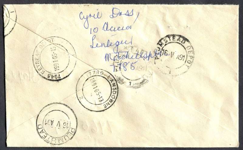 RSA - Cover Registered At Lansdowne Post Office