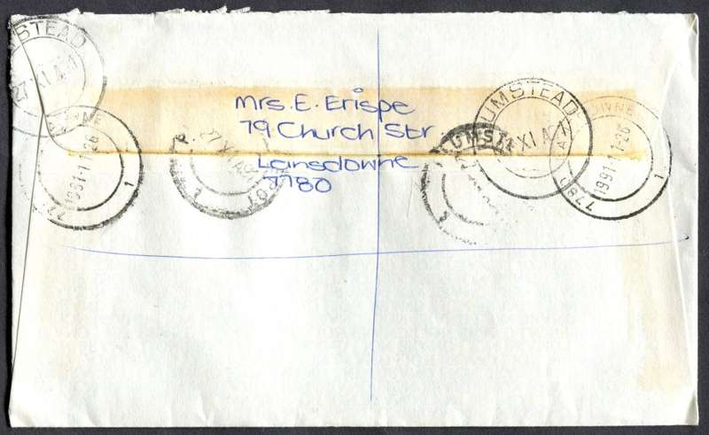 RSA - Cover Registered At Lansdowne Post Office