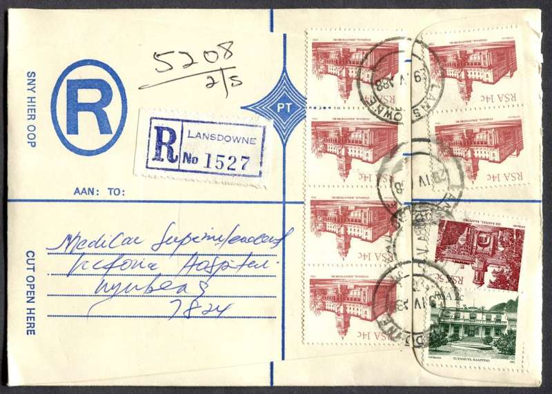 RSA - Cover Registered At Lansdowne Post Office