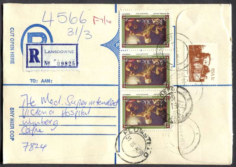 RSA - Cover Registered At Lansdowne Post Office