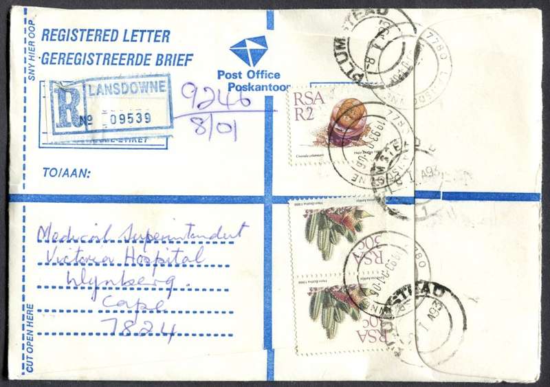 RSA - Cover Registered At Lansdowne Post Office