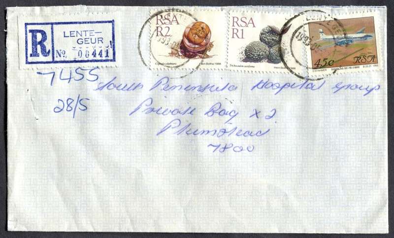 RSA - Cover Registered At Lentegeur Post Office