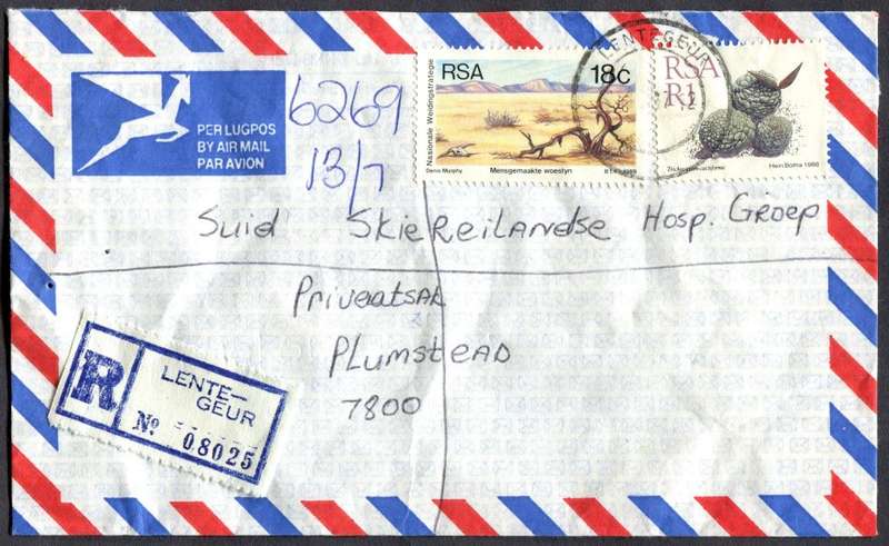 RSA - Cover Registered At Lentegeur Post Office