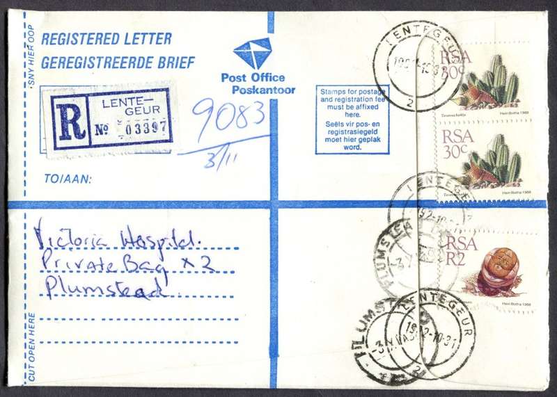 RSA - Cover Registered At Lentegeur Post Office