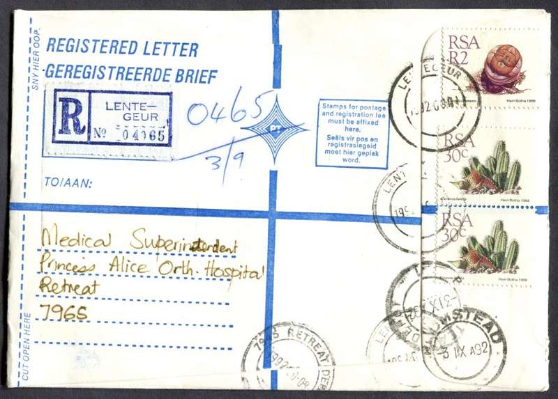 RSA - Cover Registered At Lentegeur Post Office