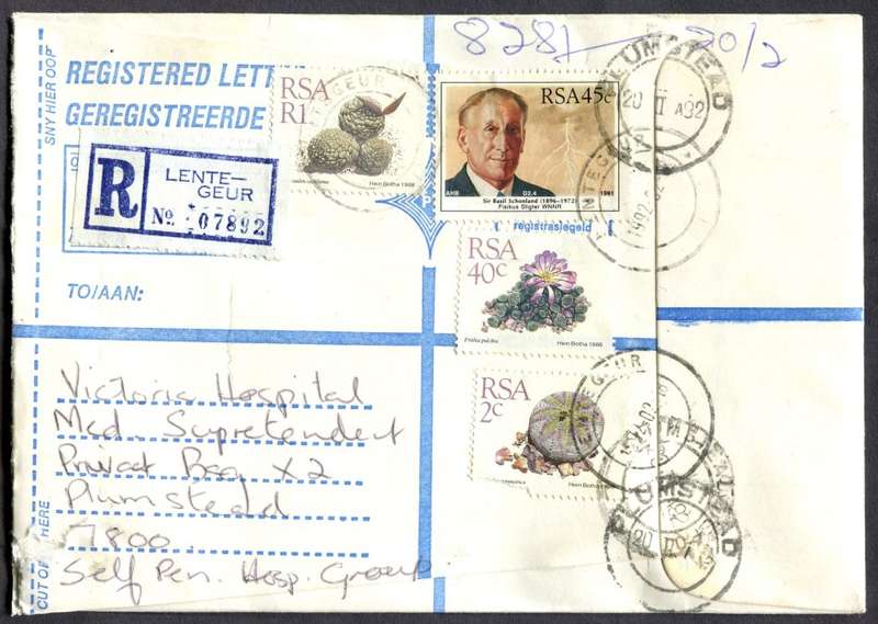 RSA - Cover Registered At Lentegeur Post Office