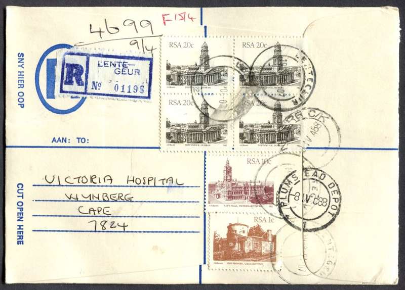 RSA - Cover Registered At Lentegeur Post Office