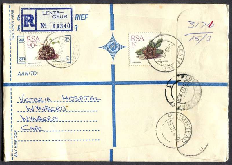 RSA - Cover Registered At Lentegeur Post Office