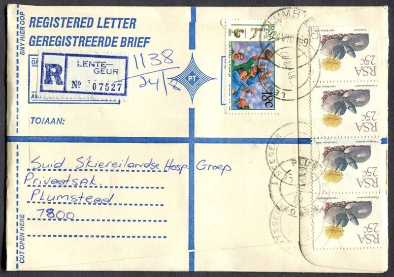 RSA - Cover Registered At Lentegeur Post Office