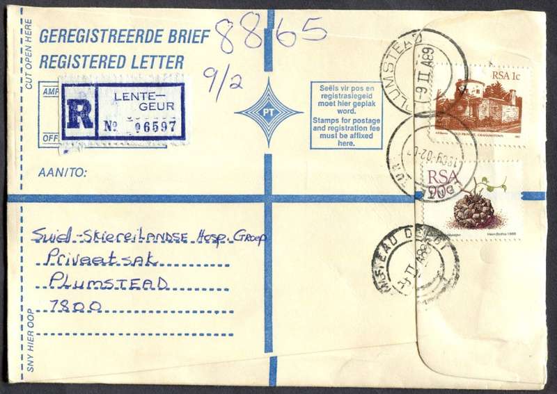 RSA - Cover Registered At Lentegeur Post Office