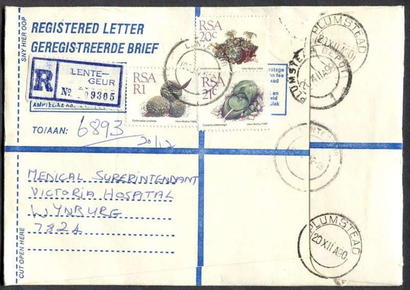 RSA - Cover Registered At Lentegeur Post Office