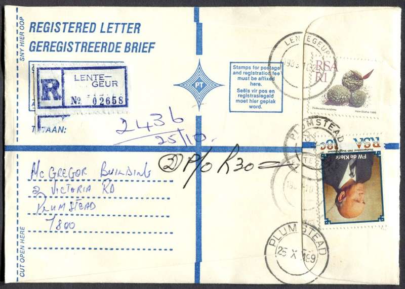 RSA - Cover Registered At Lentegeur Post Office