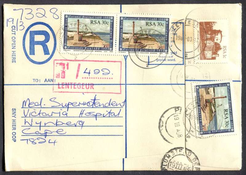 RSA - Cover Registered At Lentegeur Post Office