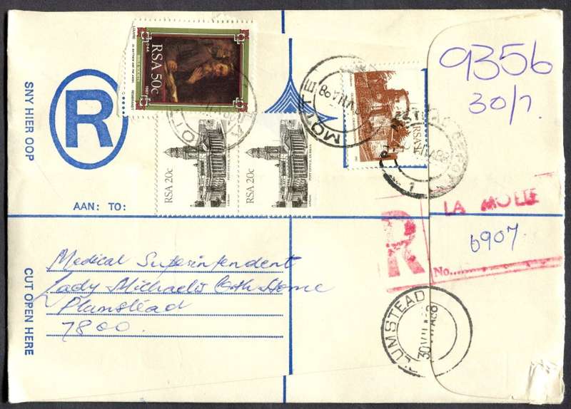 RSA - Cover Registered At La Motte Post Office