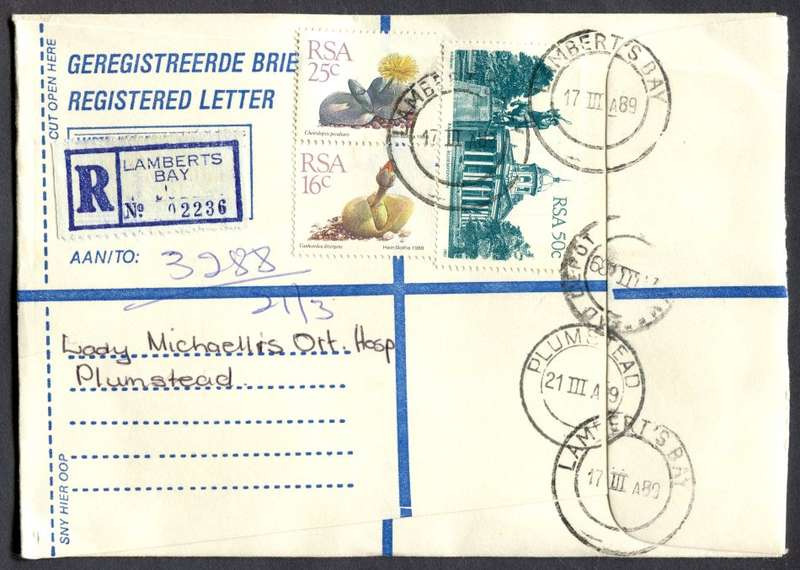 RSA - Cover Registered At Lamberts Bay Post Office
