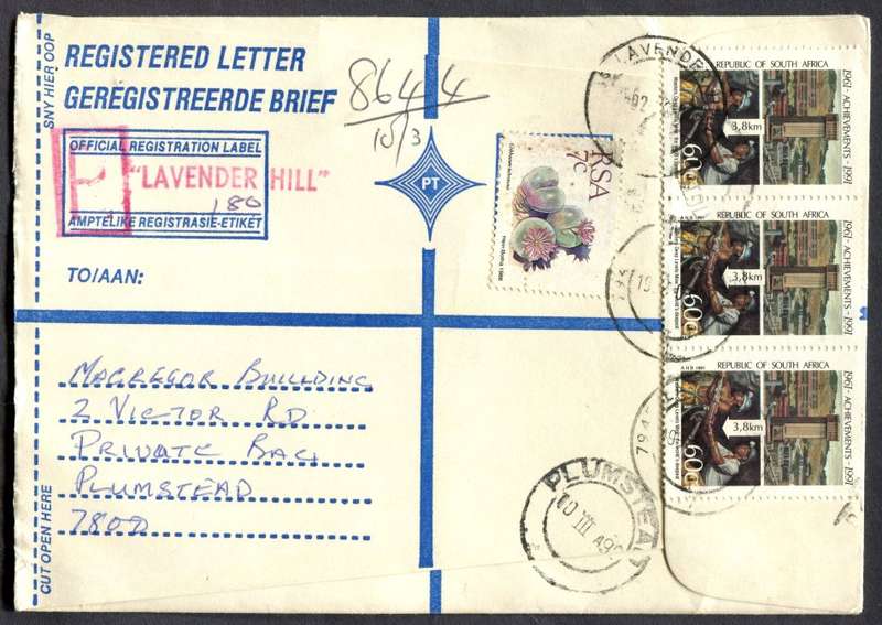 RSA - Cover Registered At Lavender Hill Post Office