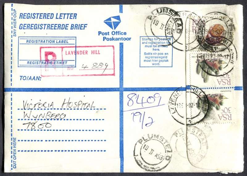 RSA - Cover Registered At Lavender Hill Post Office
