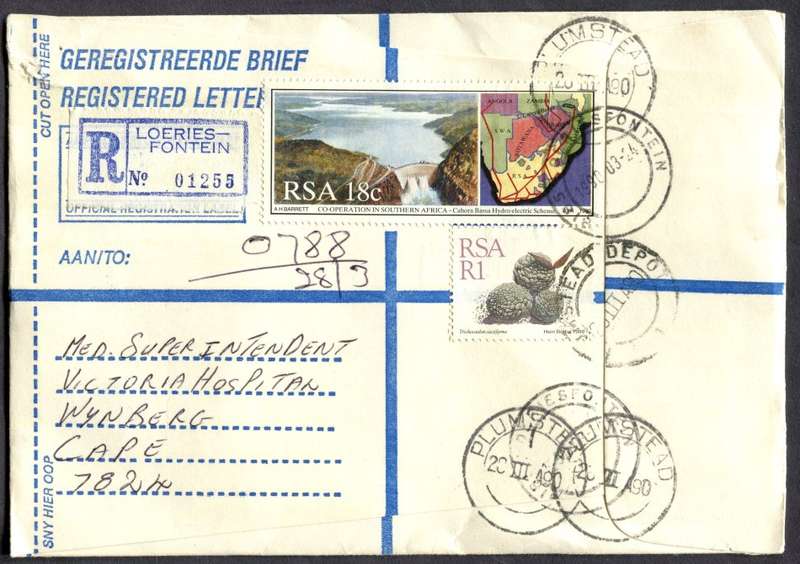 RSA - Cover Registered At Loeriesfontein Post Office
