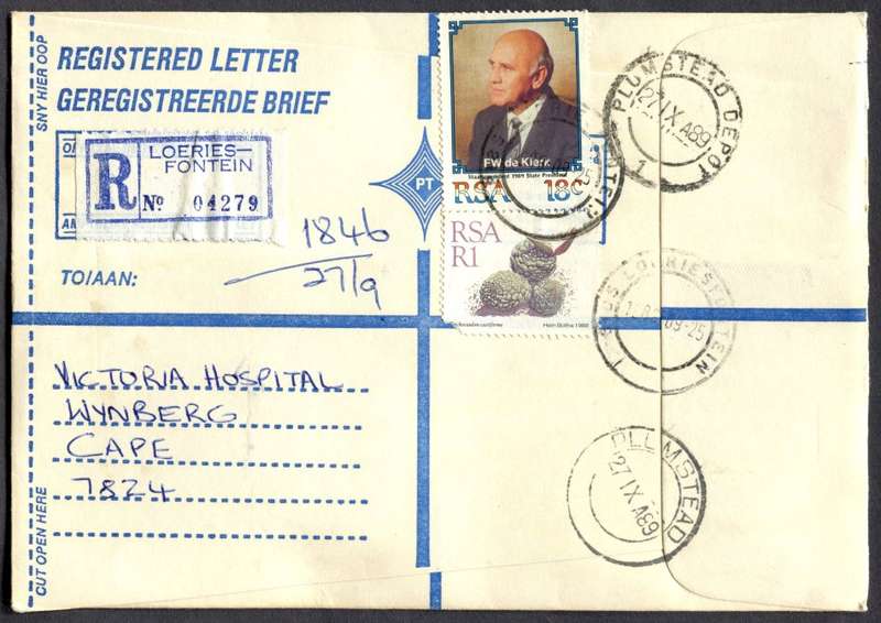 RSA - Cover Registered At Loeriesfontein Post Office