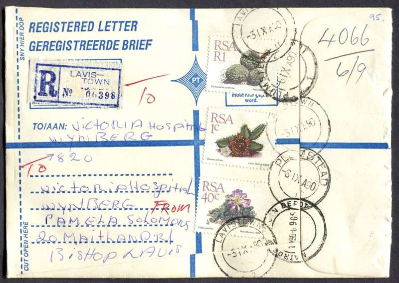 RSA - Cover Registered At Lavistown Post Office