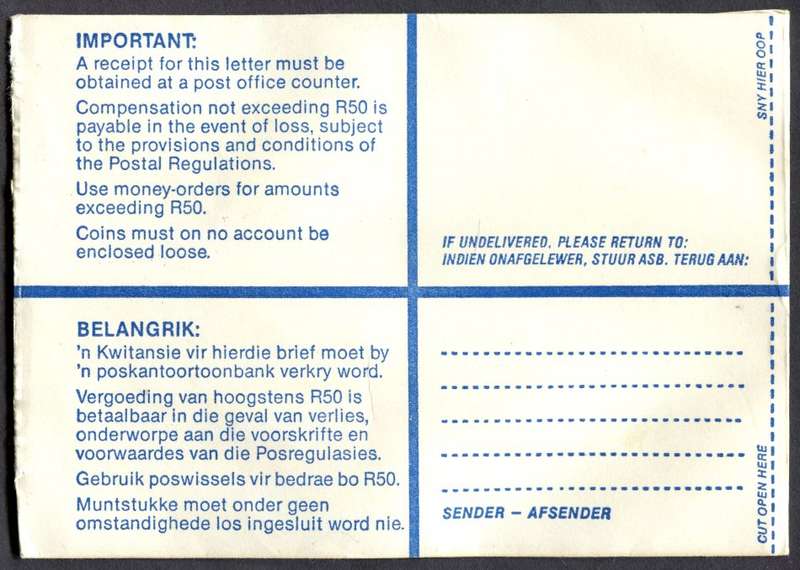 RSA - Cover Registered At Lavistown Post Office