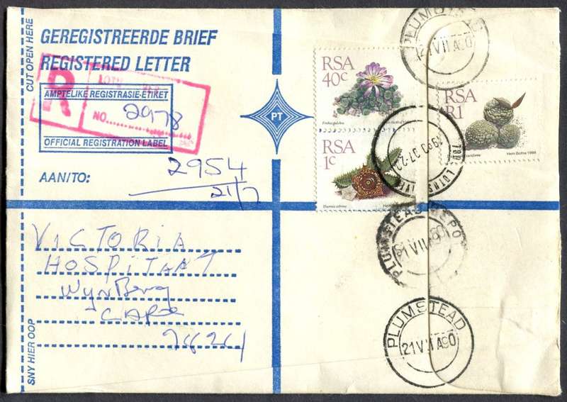 RSA - Cover Registered At Lotus River Post Office