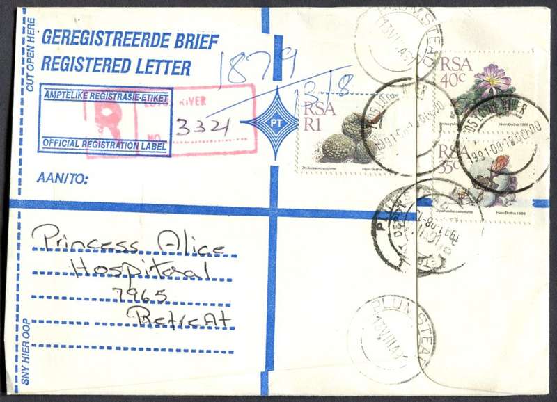 RSA - Cover Registered At Lotus River Post Office