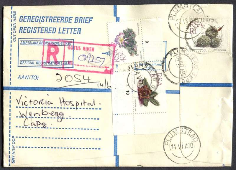 RSA - Cover Registered At Lotus River Post Office