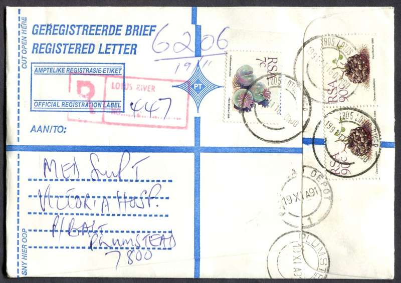 RSA - Cover Registered At Lotus River Post Office