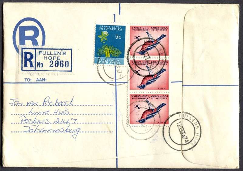 RSA - Cover Registered At Pullen's Hope Post Office