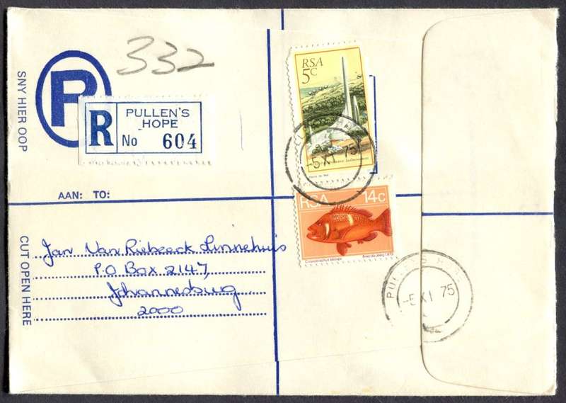 RSA - Cover Registered At Pullen's Hope Post Office