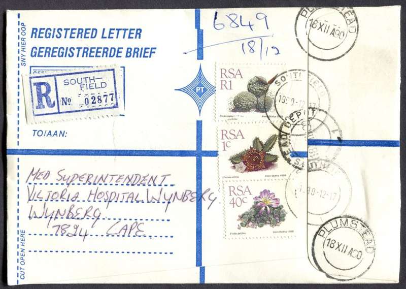 RSA - Cover Registered At Southfield Post Office