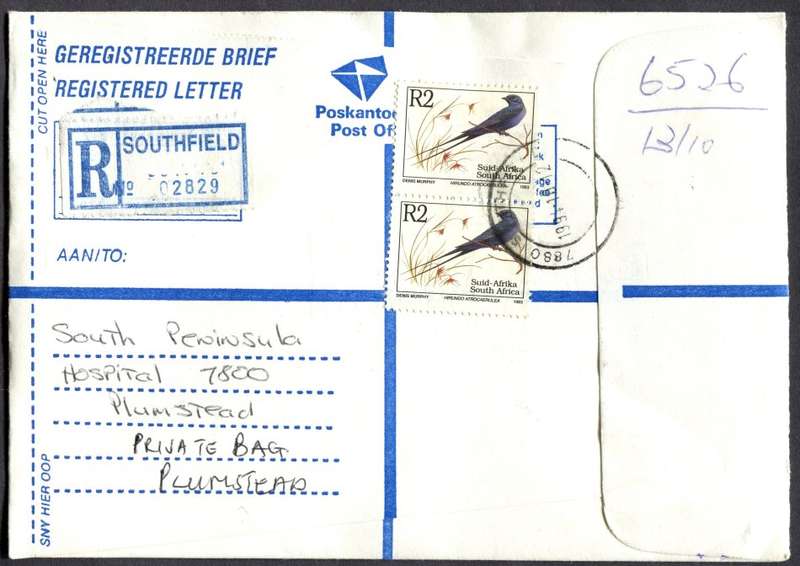 RSA - Cover Registered At Southfield Post Office