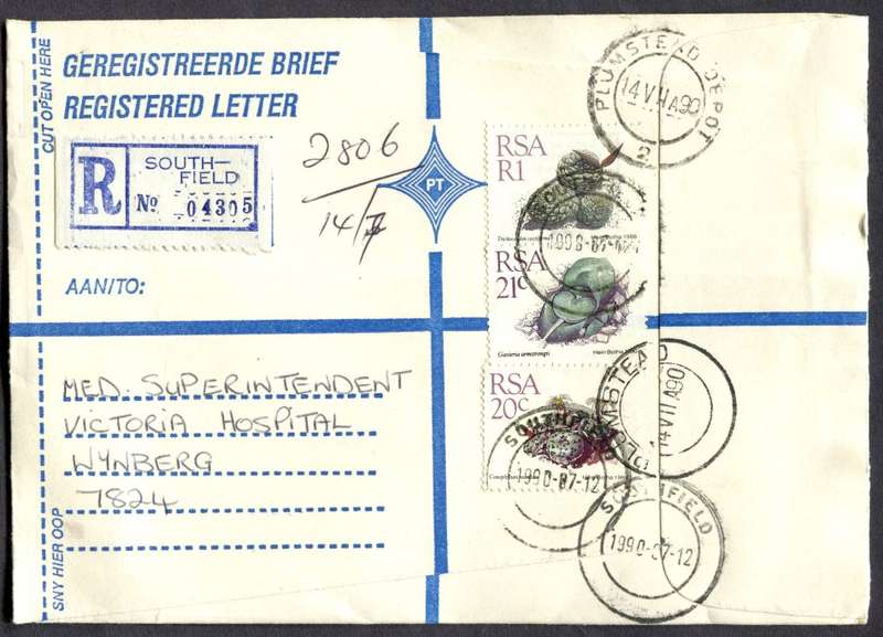 RSA - Cover Registered At Southfield Post Office