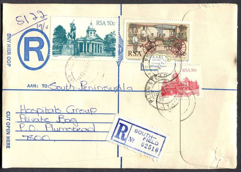 RSA - Cover Registered At Southfield Post Office