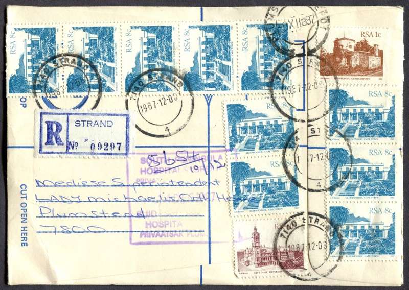 RSA - Cover Registered At Strand Post Office