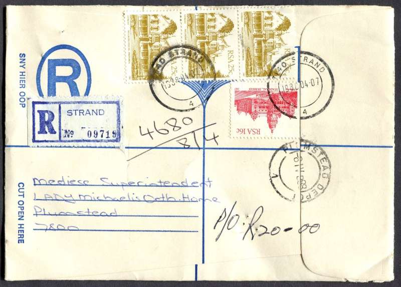 RSA - Cover Registered At Strand Post Office