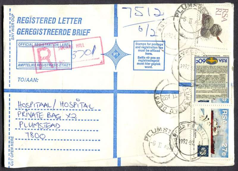 RSA - Cover Registered At Square Hill Post Office