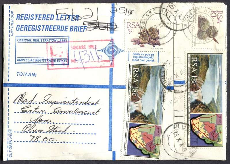 RSA - Cover Registered At Square Hill Post Office
