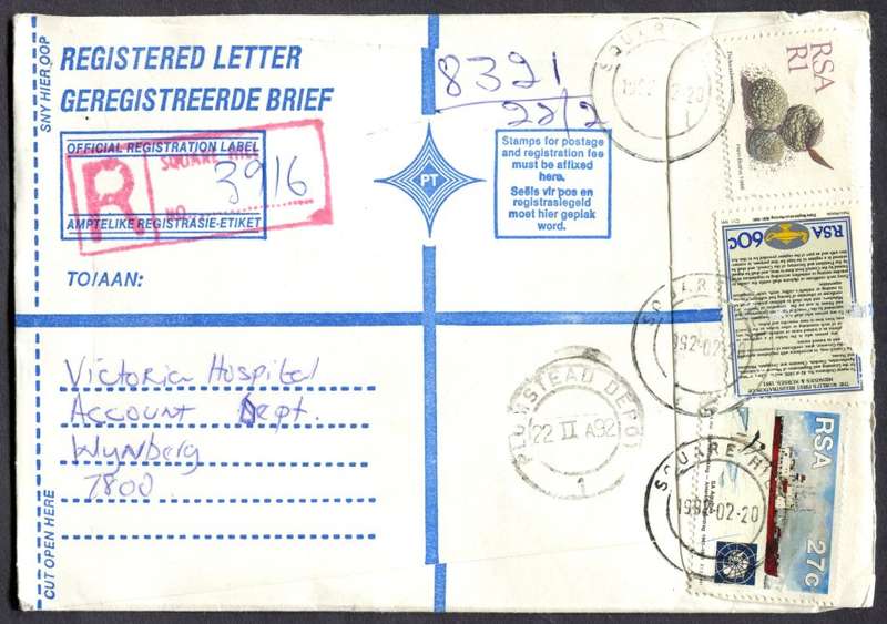 RSA - Cover Registered At Square Hill Post Office