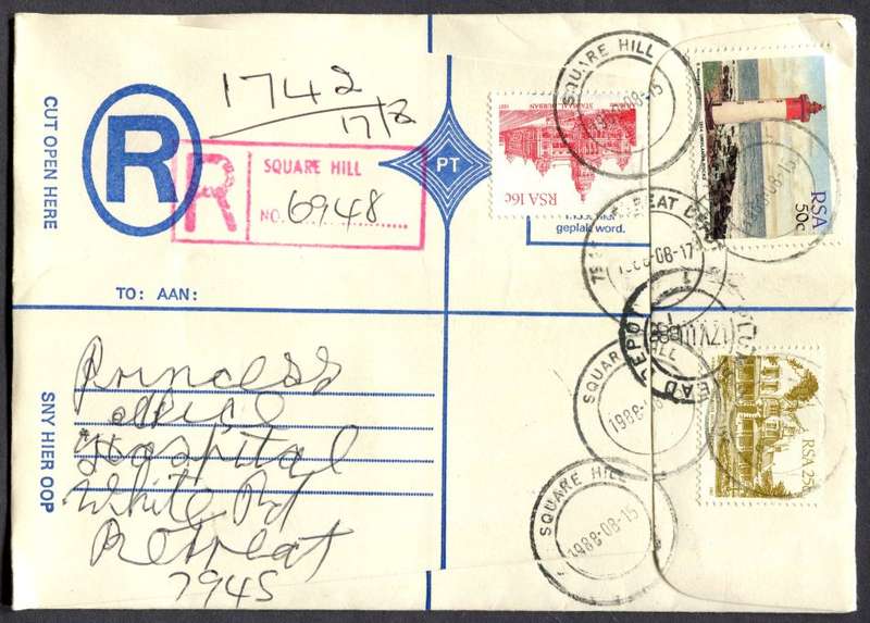 RSA - Cover Registered At Square Hill Post Office