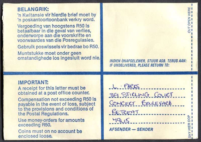 RSA - Cover Registered At Square Hill Post Office
